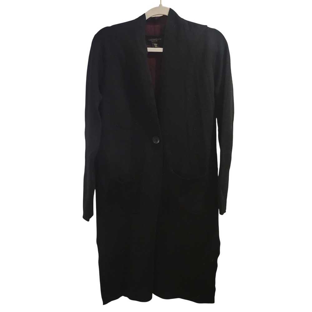 Paul‎ Costelloe Black Label Merino Wool Sweater Longline Duster Cardigan Medium
